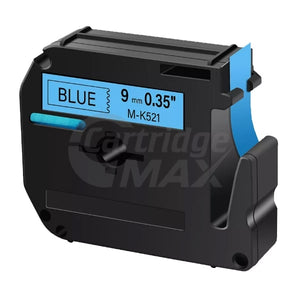 Brother M-K521 Generic 9mm Black Text on Blue Tape - 8 meters