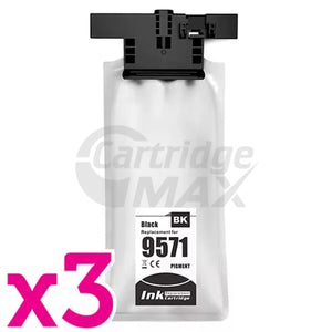 3 x Epson T957 Generic Black Ink Pack C13T