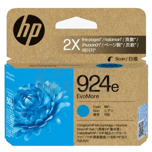 HP 924e EvoMore Original Cyan Ink Cartridge 4K0V7NA - 800 Pages