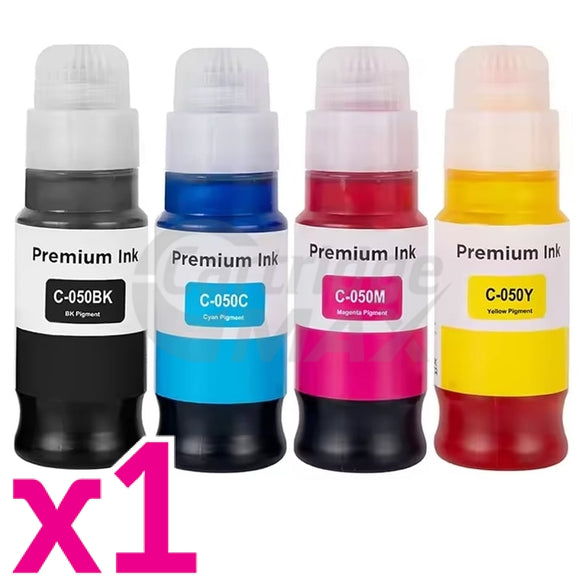 4 Pack Generic Canon PFI-050 Ink Bottles Combo [1BK,1C,1M,1Y]