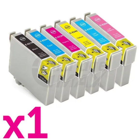 6 pack Generic Epson T1121-T1126 82N Ink Cartridge [1BK,1C,1M,1Y,1LC,1LM]