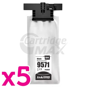 5 x Epson T957 Generic Black Ink Pack C13T