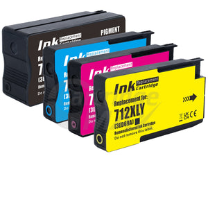 5 Pack HP 712B / 712 Generic Ink Cartridges Combo [2BK,1C,1M,1Y]