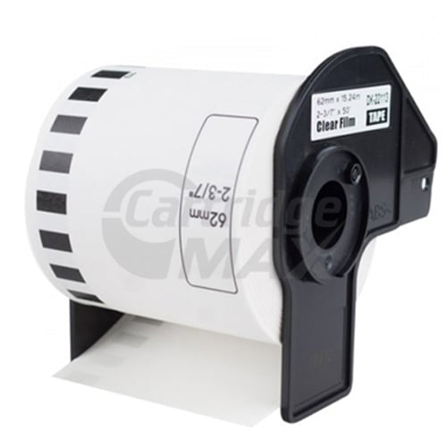 Brother DK-22113 Generic Black Text on Clear Continuous Film Label Roll 62mm x 15.24m