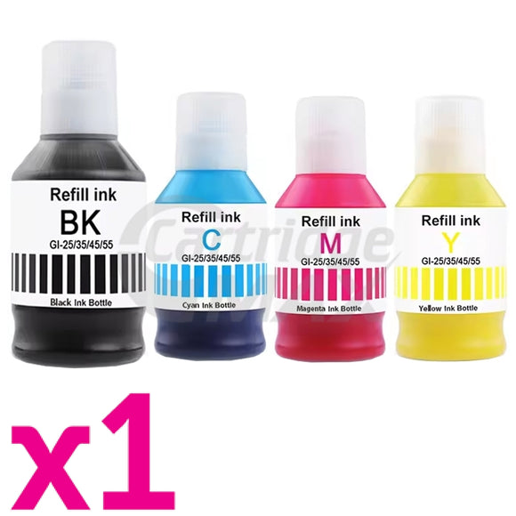 4-Pack Generic Canon GI-55 Ink Bottle Combo [1BK,1C,1M,1Y]