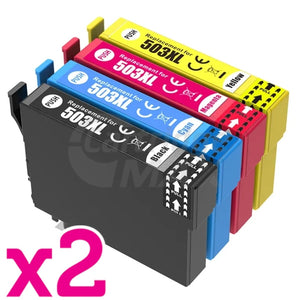 8 Pack Epson 503XL Generic High Yield Inkjet Cartridge Combo C13T09R192 - C13T09R492 [2BK,2C,2M,2Y]