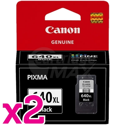 2 x Canon PG-640XL Original Black High Yield Ink Cartridge