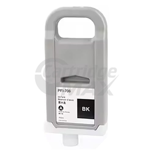 Generic Canon PFI-706BK Black Ink Cartridge - 700ML