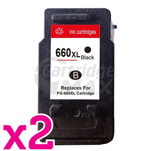 2 x Canon PG-660XL Generic Black High Yield Ink Cartridge