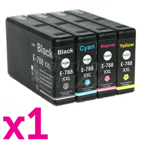 4 Pack Epson 788XXL Generic Ink Combo [C13T788192-C13T788492] [1BK,1C,1M,1Y]