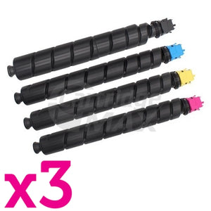 3 Sets of 4 Pack Compatible for TK-8349 Toner Cartridge suitable for Kyocera TASKalfa 2552CI, 2553CI [3BK,3C,3M,3Y]