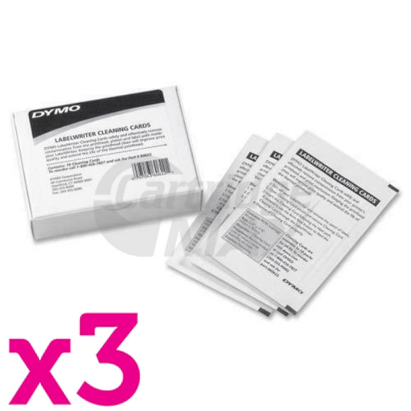 3 x Dymo 60622 Original LabelWriter Print Head Cleaning Kit - 10 Cleaning Cards