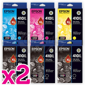 12 Pack Epson 410XL (C13T339192-C13T340492) Original High Yield Inkjet Cartridges [4BK,2PBK,2C,2M,2Y]