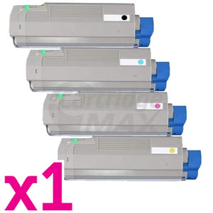 4 Pack OKI C712N Generic Toner Cartridges Combo (46507612-46507609) [1BK, 1C, 1M, 1Y]