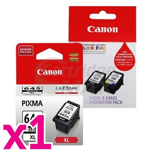 3-Pack Canon PG-645XL + (PG-645XL, CL-646XL - Twin Pack) Original High Yield Ink Cartridges [2BK, 1CL]