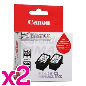 2 x Canon PG-645XL + CL-646XL Original High Yield Ink Twin Pack [PG645XLCL646XLCP] [2BK, 2CL]