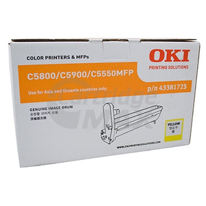 OKI Original C5800/5900/C5550MFP Yellow Drum Unit-20,000 pages (43381725)