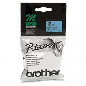 Brother M-K531 Original 12mm Black Text on Blue Tape - 8 meters