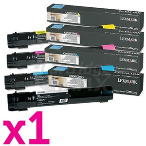 4 Pack Lexmark Original C950 (C950X2KG-C950X2YG) Toner Cartridges - BK 22,000 pages & CMY