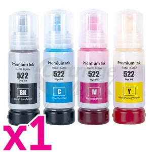 4-Pack Generic Epson T522 EcoTank Ink Bottle [BK+C+M+Y]