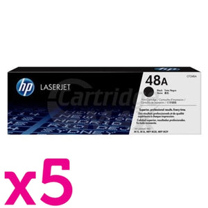 5 x HP 48A CF248A Original Black Toner Cartridge - 1,000 Pages