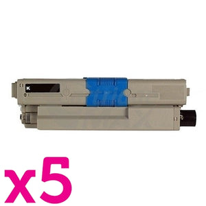 5 x OKI C532DN / MC573DN Generic Black Toner Cartridge (46490612)