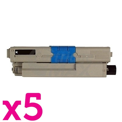 5 x OKI C532DN / MC573DN Generic Black Toner Cartridge (46490612)