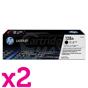 2 x HP CE320A (128A) Original Black Toner Cartridge - 2,000 Pages