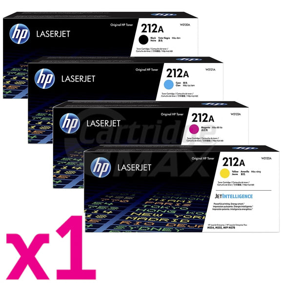 4 Pack HP W2120A-W2123A (212A) Original Toner Cartridges Combo [1BK,1C,1M,1Y]