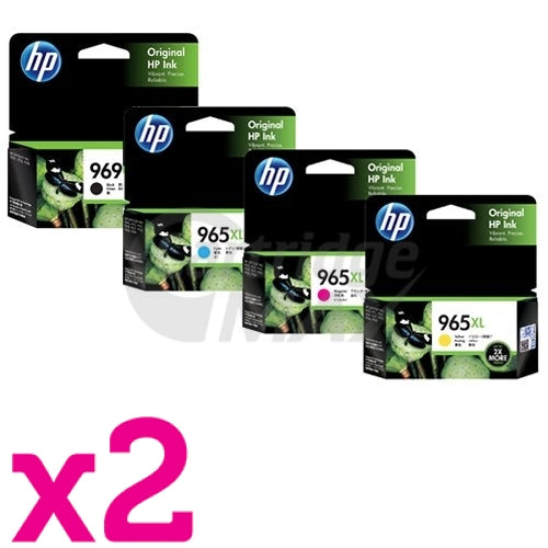 8 Pack HP 969XL BK & 965XL CMY Original High Yield Inkjet Cartridge Combo 3JA81AA - 3JA85AA [2BK,2C,2M,2Y]