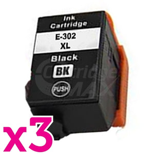 3 x Epson 302XL (C13T01X192) Generic Black High Yield Inkjet Cartridge