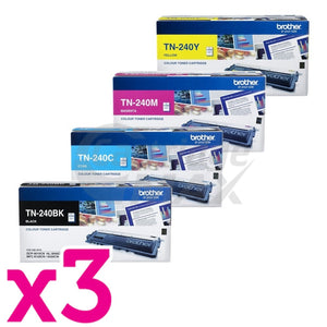 3 Sets of 4-Pack Brother TN-240 Original Toner Cartridges Combo [3BK,3C,3M,3Y]