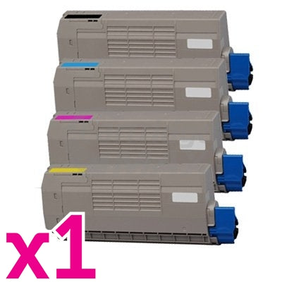 4 Pack Oki Generic C710/ C711 Toner Combo (44318612-44318609)