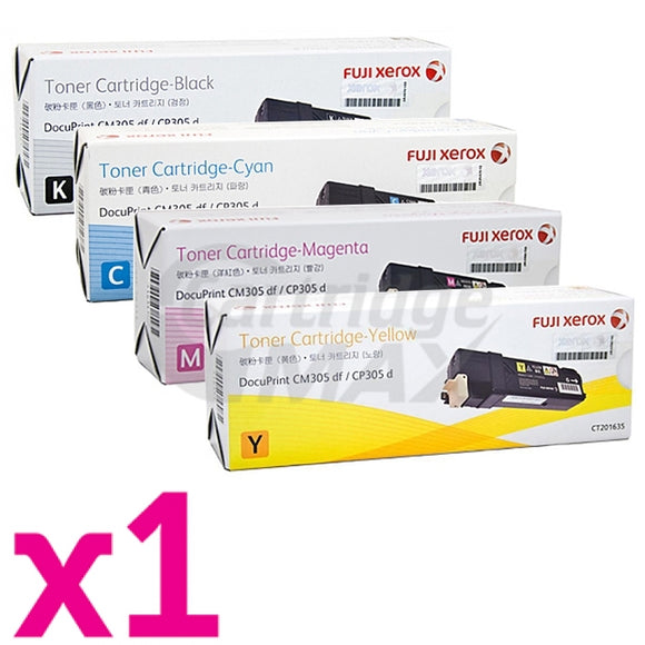 4 Pack Fuji Xerox DocuPrint CP305d,CM305df Original Toner Cartridges (CT201632-CT201635)