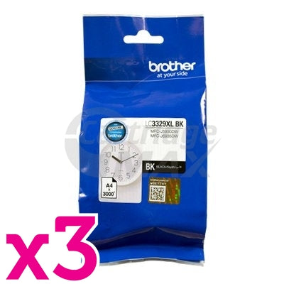 3 x Original Brother LC-3329XLBK High Yield Black Ink Cartridge