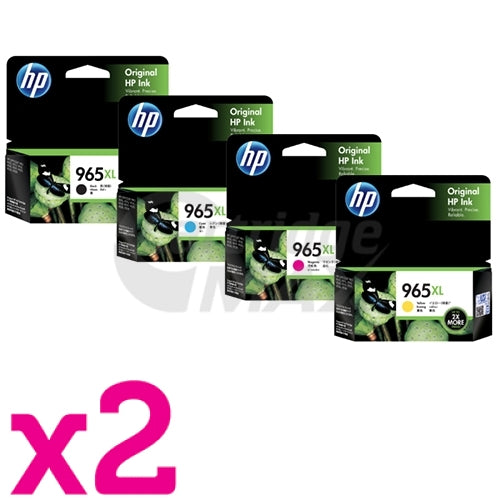 8 Pack HP 965XL Original High Yield Inkjet Cartridge Combo 3JA81AA - 3JA84AA [2BK,2C,2M,2Y]