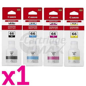 4-Pack Original Canon GI-66 Ink Bottle Combo [1BK,1C,1M,1Y]