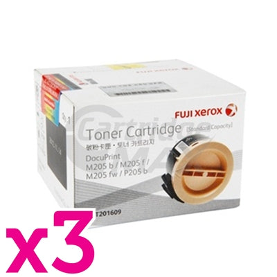 3 x Original Fuji Xerox DocuPrint P205B M205B Black Toner Cartridge High Yield - 2,200 pages (CT201610)