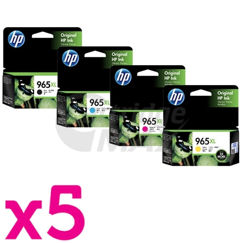 20 Pack HP 965XL Original High Yield Inkjet Cartridge Combo 3JA81AA - 3JA84AA [5BK,5C,5M,5Y]