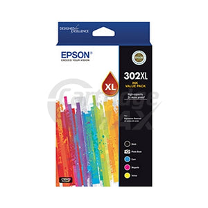 Epson 302XL (C13T01Y792) Original High Yield Ink Cartridge Value Pack [1BK+1PBK+1C+1M+1Y]