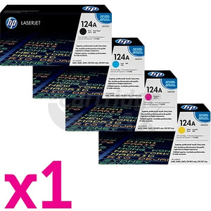 4 Pack HP Q6000A-Q6003A (124A) Original Toner Cartridges [1BK,1C,1M,1Y]