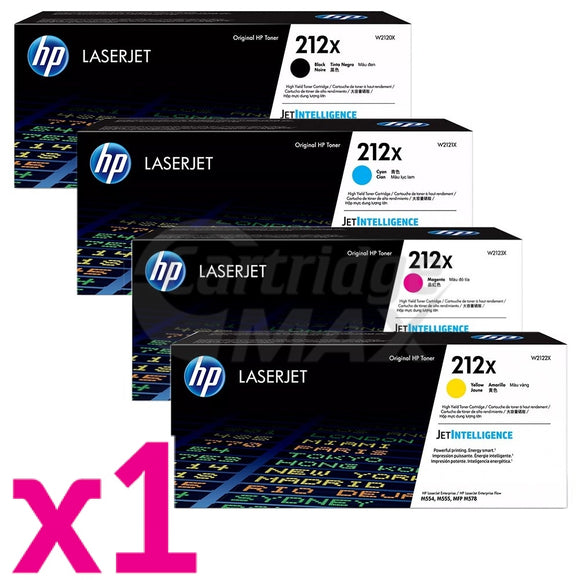 4 Pack HP W2120X-W2123X (212X) Original High Yield Toner Cartridges Combo [1BK,1C,1M,1Y]