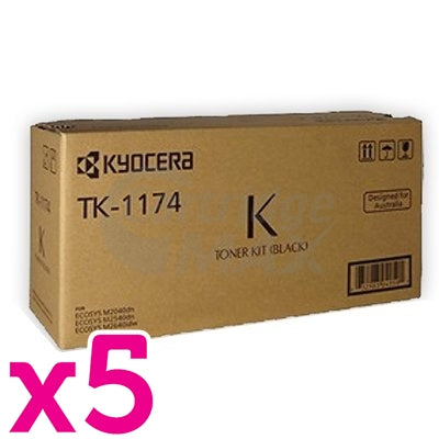 5 x Original Kyocera TK-1174 Black Toner Cartridge M2640IDW, M2040DN, M2540DN