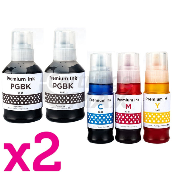 10-Pack Generic Canon GI61 Ink Bottle [4BK,2C,2M,2Y]