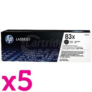 5 x HP CF283X (83X) Original Black Toner Cartridge - 2,200 Pages