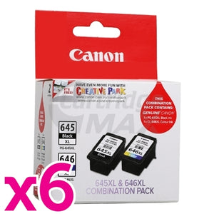 6 x Canon PG-645XL + CL-646XL Original High Yield Ink Twin Pack [PG645XLCL646XLCP] [6BK, 6CL]