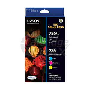 Epson 786XL High Yield Black + 786 Standard Yield CMY Original Ink Cartridge Value Pack C13T786692 [1BK,1C,1M,1Y]