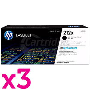 3 x HP 212X W2120X Original Black High Yield Toner Cartridge