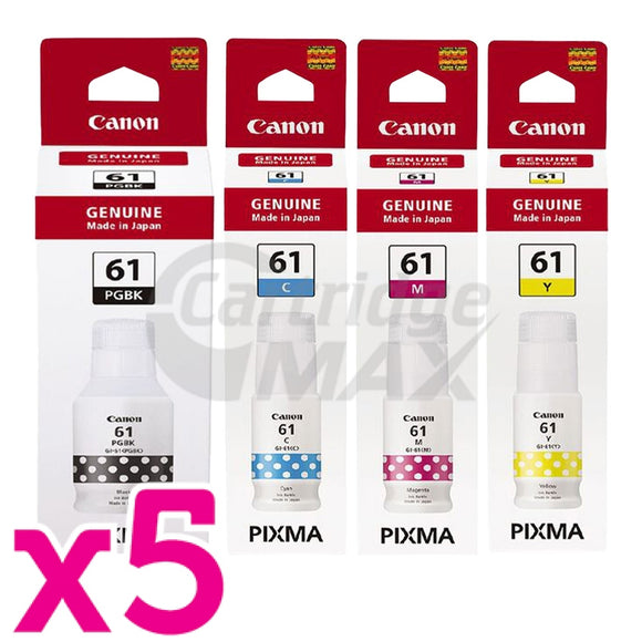 20-Pack Original Canon GI61 Ink Bottle [5BK,5C,5M,5Y]