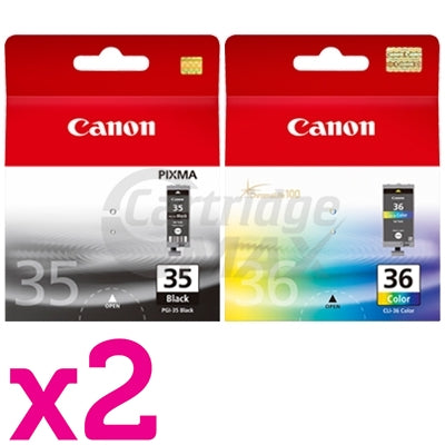 4 Pack Canon PGI-35BK CLI-36C Original InkJet Cartridges [2BK,2C]